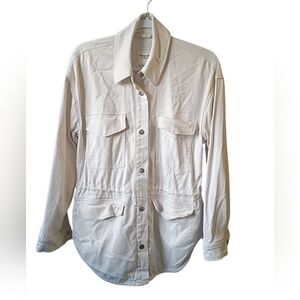 Abercrombie and Fitch Large Utility Chore Coat Shirt Jacket Safari Pockets